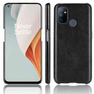 For OnePlus Nord N100 Shockproof Litchi Texture PC + PU Case(Black) - 1