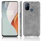 For OnePlus Nord N100 Shockproof Litchi Texture PC + PU Case(Gray) - 1