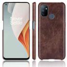 For OnePlus Nord N100 Shockproof Litchi Texture PC + PU Case(Brown) - 1