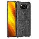 For Xiaomi Poco X3 NFC Shockproof Crocodile Texture PC + PU Case(Black) - 1