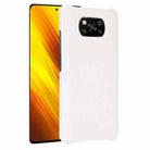 For Xiaomi Poco X3 NFC Shockproof Crocodile Texture PC + PU Case(White) - 1