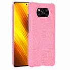 For Xiaomi Poco X3 NFC Shockproof Crocodile Texture PC + PU Case(Pink) - 1