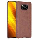 For Xiaomi Poco X3 NFC Shockproof Crocodile Texture PC + PU Case(Brown) - 1