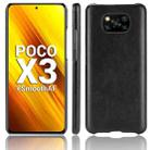 For Xiaomi Poco X3 NFC Shockproof Litchi Texture PC + PU Case(Black) - 1