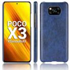 For Xiaomi Poco X3 NFC Shockproof Litchi Texture PC + PU Case(Blue) - 1