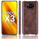 For Xiaomi Poco X3 NFC Shockproof Litchi Texture PC + PU Case(Brown) - 1