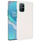 For OnePlus 8T Shockproof Crocodile Texture PC + PU Case(White) - 1