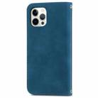 For iPhone 12 Pro Max Retro Skin Feel Business Magnetic Horizontal Flip Leather Case with Holder & Card Slots & Wallet & Photo Frame(Blue) - 5