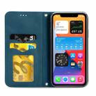 For iPhone 12 Pro Max Retro Skin Feel Business Magnetic Horizontal Flip Leather Case with Holder & Card Slots & Wallet & Photo Frame(Blue) - 6