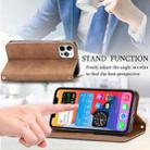 For iPhone 12 Pro Max Retro Skin Feel Business Magnetic Horizontal Flip Leather Case with Holder & Card Slots & Wallet & Photo Frame(Brwon) - 12