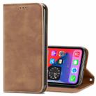 For iPhone 12 / 12 Pro Retro Skin Feel Business Magnetic Horizontal Flip Leather Case with Holder & Card Slots & Wallet & Photo Frame(Brwon) - 1