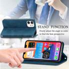 For iPhone 12 mini Retro Skin Feel Business Magnetic Horizontal Flip Leather Case with Holder & Card Slots & Wallet & Photo Frame (Blue) - 12