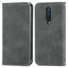 Retro Skin Feel Business Magnetic Horizontal Flip Leather Case With Holder & Card Slots & Wallet & Photo Frame For OnePlus 8(Grey) - 1