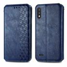 For LG K22 Cubic Grid Pressed Horizontal Flip Magnetic PU Leather Case with Holder & Card Slots & Wallet(Blue) - 1