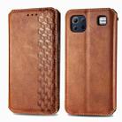 For LG K92 5G Cubic Grid Pressed Horizontal Flip Magnetic PU Leather Case with Holder & Card Slots & Wallet(Brown) - 1