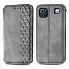 For LG K92 5G Cubic Grid Pressed Horizontal Flip Magnetic PU Leather Case with Holder & Card Slots & Wallet(Gray) - 1