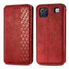 For LG K92 5G Cubic Grid Pressed Horizontal Flip Magnetic PU Leather Case with Holder & Card Slots & Wallet(Red) - 1