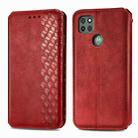 For Motorola G9 power Cubic Grid Pressed Horizontal Flip Magnetic PU Leather Case with Holder & Card Slots & Wallet(Red) - 1