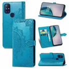 For OnePlus Nord N10 5G Mandala Flower Embossed Horizontal Flip Leather Case (Blue) - 1