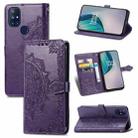 For OnePlus Nord N10 5G Mandala Flower Embossed Horizontal Flip Leather Case (Purple) - 1