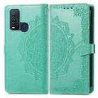 For vivo Y50 Mandala Flower Embossed Horizontal Flip Leather Case with Holder & Three Card Slots & Wallet & Lanyard(Green) - 1