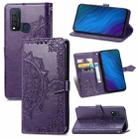 For vivo Y50 Mandala Flower Embossed Horizontal Flip Leather Case with Holder & Three Card Slots & Wallet & Lanyard(Purple) - 1
