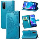 For vivo Y20 Mandala Flower Embossed Horizontal Flip Leather Case with Holder & Three Card Slots & Wallet & Lanyard(Blue) - 1