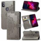 For T-Mobile Revvl 4 Mandala Flower Embossed Horizontal Flip Leather Case with Holder & Three Card Slots & Wallet & Lanyard(Grey) - 1