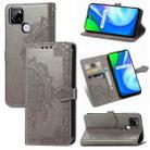 For OPPO Realme V3 Mandala Flower Embossed Horizontal Flip Leather Case with Holder & Three Card Slots & Wallet & Lanyard(Grey) - 1