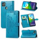 For Motorola G9 Power Mandala Flower Embossed Horizontal Flip Leather Case with Holder & Three Card Slots & Wallet & Lanyard(Blue) - 1