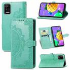 For LG K52 Mandala Flower Embossed Horizontal Flip Leather Case with Holder & Three Card Slots & Wallet & Lanyard(Green) - 1