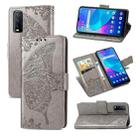 For vivo Y20 Butterfly Love Flower Embossed Horizontal Flip Leather Case with Bracket / Card Slot / Wallet / Lanyard(Gray) - 1