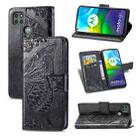 For Motorola Moto G9 Power Butterfly Love Flower Embossed Horizontal Flip Leather Case with Bracket / Card Slot / Wallet / Lanyard(Black) - 1