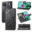 For LG K92 5G Butterfly Love Flower Embossed Horizontal Flip Leather Case with Bracket / Card Slot / Wallet / Lanyard(Black) - 1