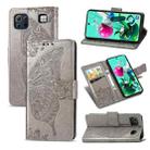 For LG K92 5G Butterfly Love Flower Embossed Horizontal Flip Leather Case with Bracket / Card Slot / Wallet / Lanyard(Gray) - 1