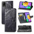 For LG K52 Butterfly Love Flower Embossed Horizontal Flip Leather Case with Bracket / Card Slot / Wallet / Lanyard(Black) - 1