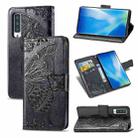 For Arrows NX9 F-52A Butterfly Love Flower Embossed Horizontal Flip Leather Case with Bracket / Card Slot / Wallet / Lanyard(Black) - 1