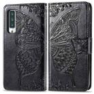 For Arrows NX9 F-52A Butterfly Love Flower Embossed Horizontal Flip Leather Case with Bracket / Card Slot / Wallet / Lanyard(Black) - 2