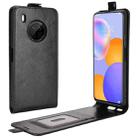 For Huawei Y9a / Enjoy 20 Plus 5G R64 Texture Single Vertical Flip Leather Case with Card Slots & Photo Frame(Black) - 1