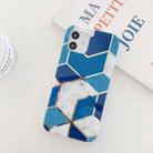 For iPhone 12 Pro Max Glitter Powder Electroplated Marble TPU Phone Case(Blue) - 1