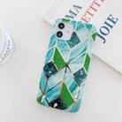 For iPhone 12 Pro Max Glitter Powder Electroplated Marble TPU Phone Case(Green) - 1