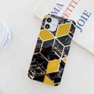 Glitter Powder Electroplated Marble TPU Phone Case For iPhone 12 / 12 Pro(Black) - 1
