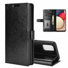 For Samsung Galaxy A02s (EU Version) R64 Texture Single Horizontal Flip Protective Case with Holder & Card Slots & Wallet& Photo Frame(Black) - 1