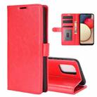 For Samsung Galaxy A02s (EU Version) R64 Texture Single Horizontal Flip Protective Case with Holder & Card Slots & Wallet& Photo Frame(Red) - 1