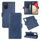For Samsung Galaxy A02s (EU Version) Dual-side Magnetic Buckle Horizontal Flip Leather Case with Holder & Card Slots & Wallet(Dark Blue) - 1