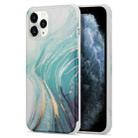For iPhone 12 Pro Max Four Corners Anti-Shattering Flow Gold Marble IMD Phone Back Cover Case(Green LD7) - 1