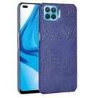 For OPPO F17 Pro / A93 / Reno4 Lite / Reno4 F Shockproof Crocodile Texture PC + PU Case(Blue) - 1