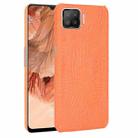 For OPPO F17 / A73 2020 Shockproof Crocodile Texture PC + PU Case(Orange) - 1