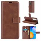 Retro Calf Pattern Buckle Horizontal Flip Leather Case with Holder & Card Slots & Wallet For Huawei P Smart 2021/Y7A(Dark Brown) - 1