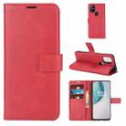For OnePlus Nord N10 5G Retro Calf Pattern Buckle Horizontal Flip Leather Case with Holder & Card Slots & Wallet(Red) - 1